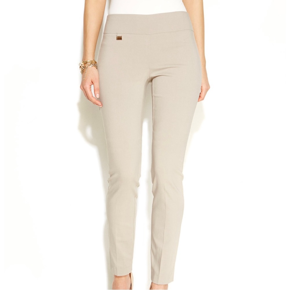 Alfani Taupe Stretch Career Pants 12S Tummy Control